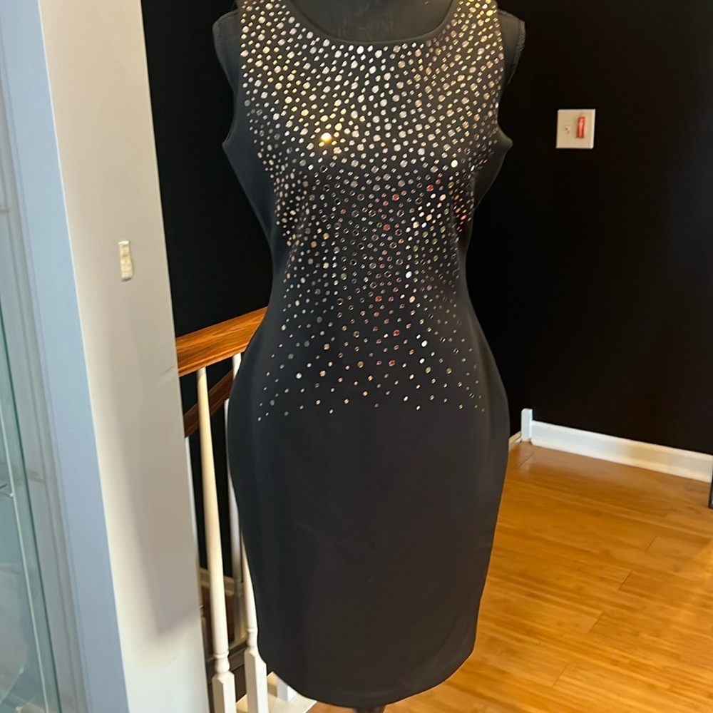 Calvin Klein black dress with gold details